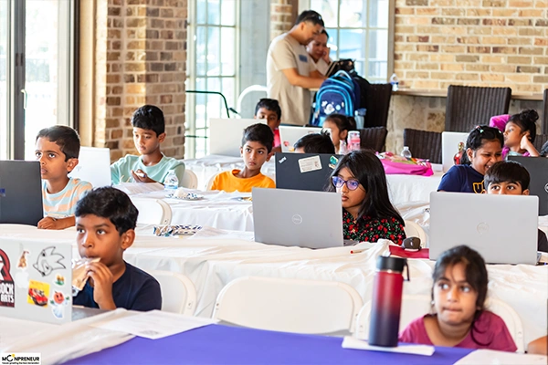 Kids learning at workshop